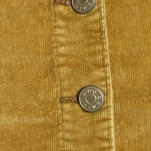 Urban Outfitters BDG Size Small Snap Front Mini Skirt A-Line Mustard Boho - Picture 3 of 10